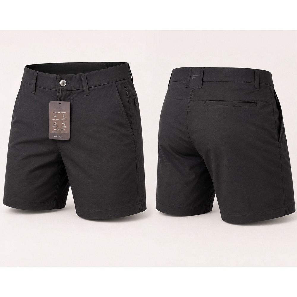 Fabletics Shorts Mens Size 33 Black High Side Chino Stretch Casual NEW